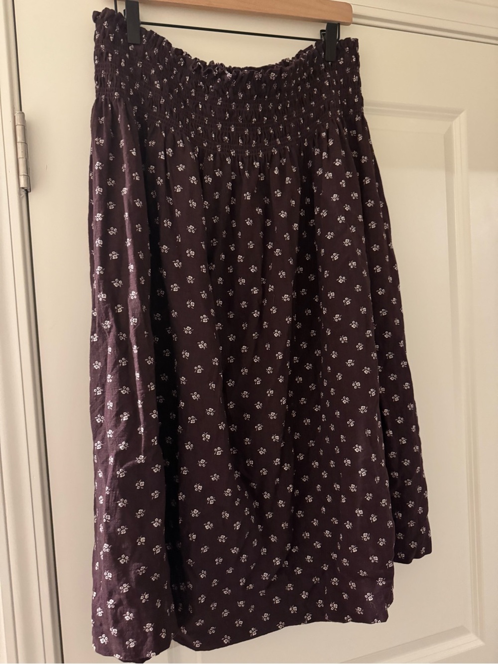 Universal Thread Plum Floral Smocked Waist Midi Skirt